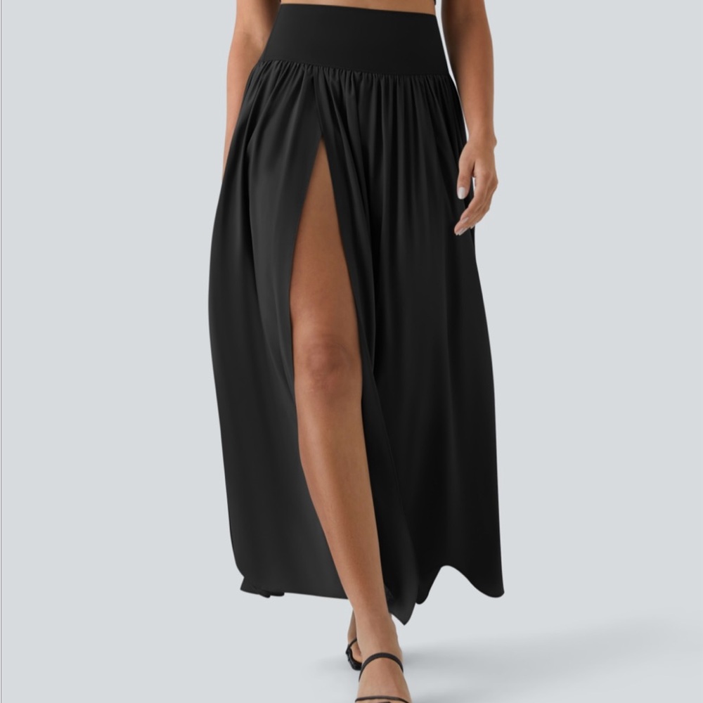 Halara Breezeful High Waisted Split 2 in 1 Flowy Maxi Skirt
